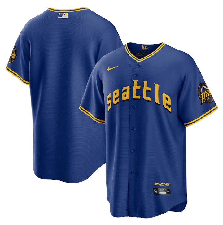 Men's Seattle Mariners Customized Royal 2023 City Connect Cool Base Stitched Baseball Jersey Men's Seattle Mariners Customized Royal 2023 City Connect Cool Base Stitched Baseball Jersey